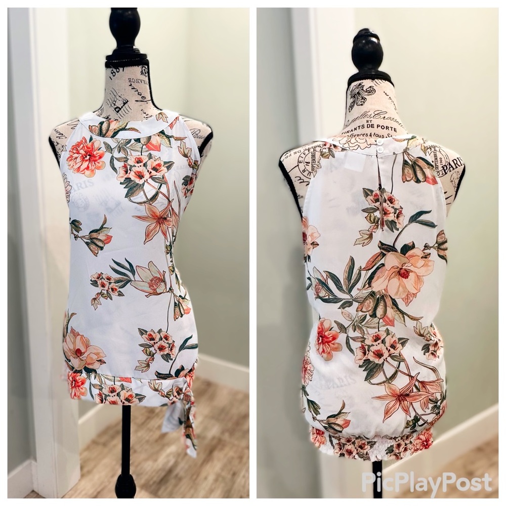 New York & Co Floral Fancy Tank. Semi Sheer. Very Lightly Worn. XL.